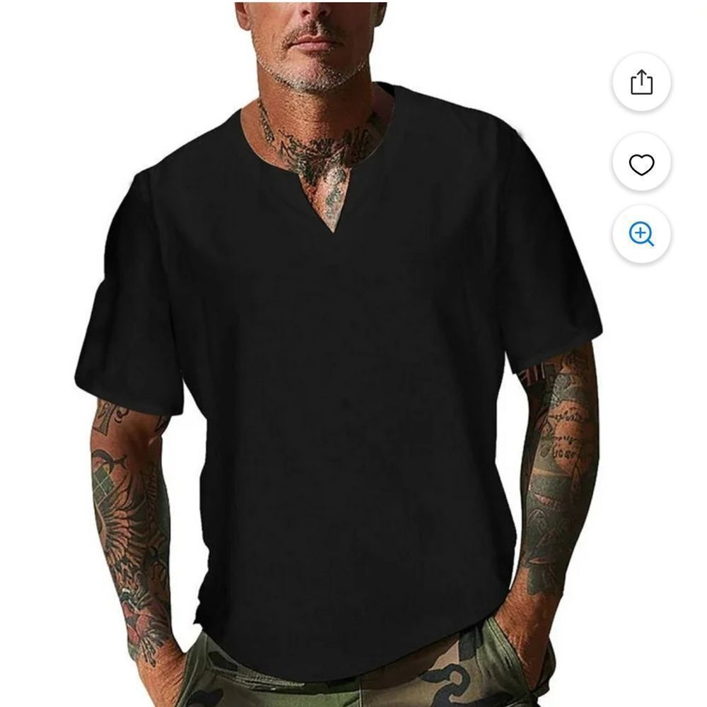 Black V -Neck Polo